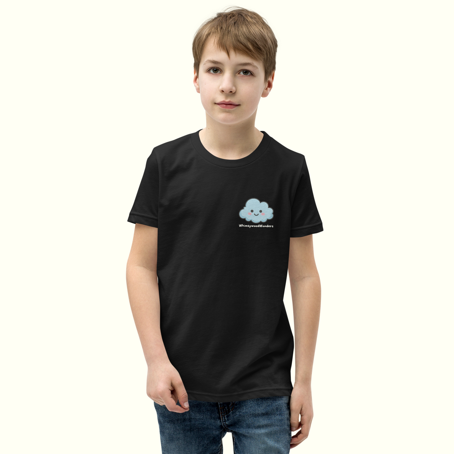 Calm-Blue Black T-Shirt (Youth - Unisex)