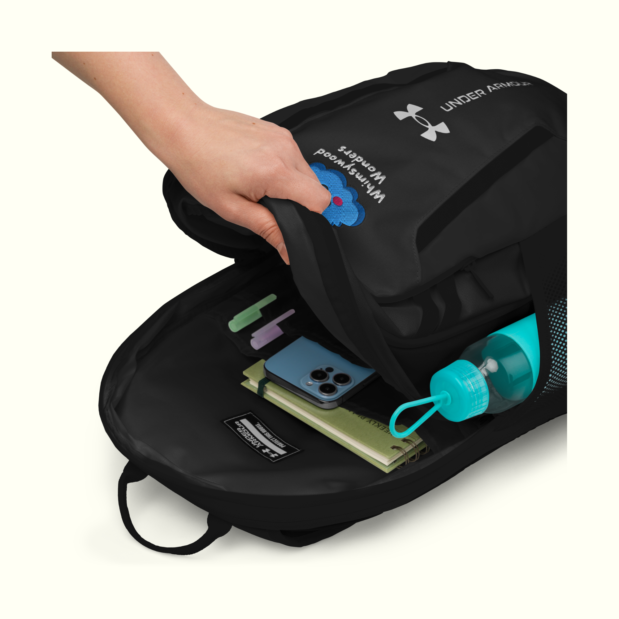 Calm-Blue Cloud Black Under Armour® Backpack