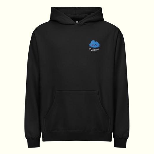 Calm-blue Black Hoodie (Adult - Unisex)