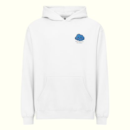 Calm-blue White Hoodie (Adult - Unisex)