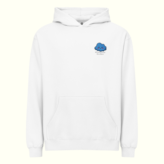 Calm-blue White Hoodie (Adult - Unisex)