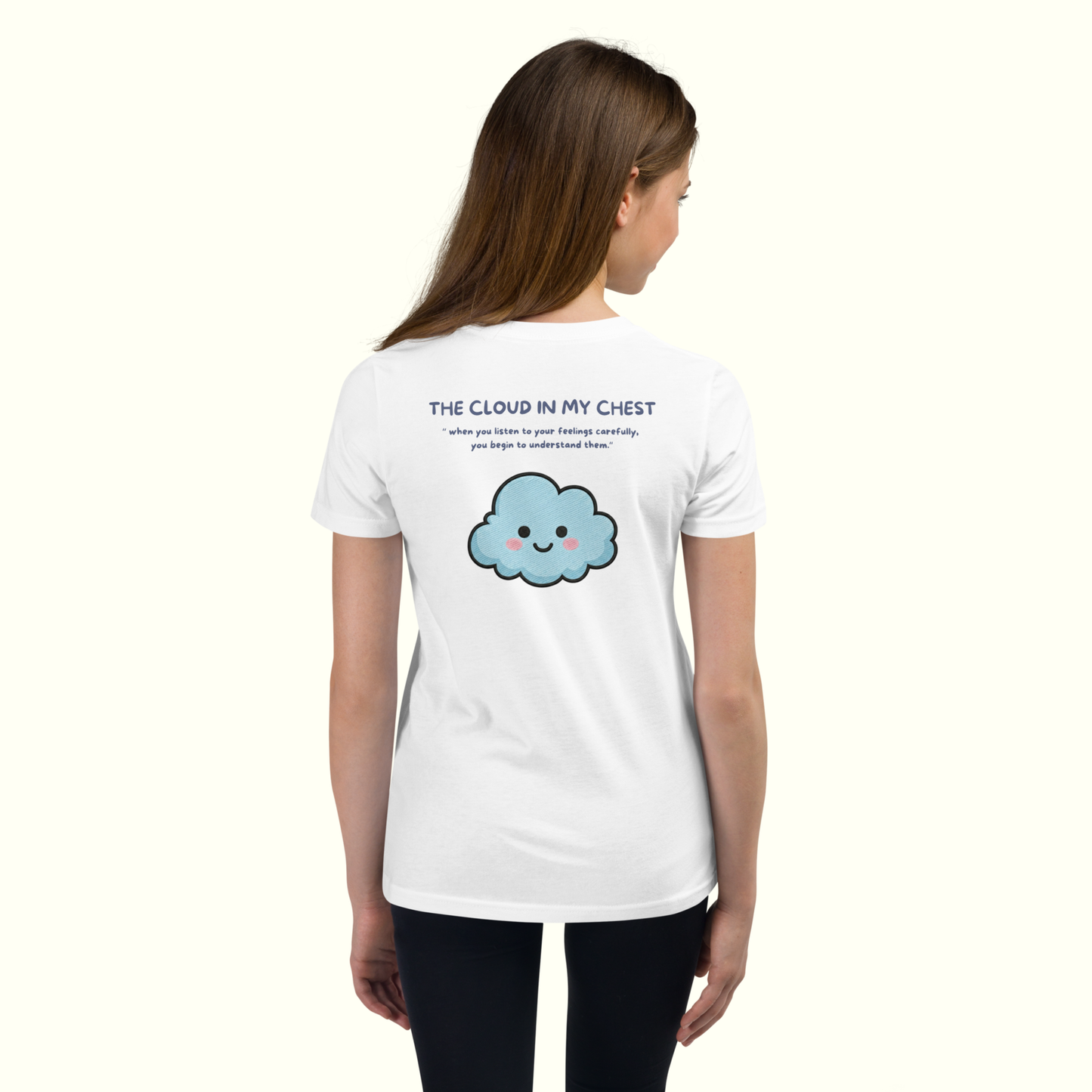 Calm-Blue White T-Shirt (Youth - Unisex)